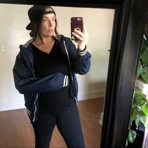 H&M LOGG blue bomber lined windbreaker